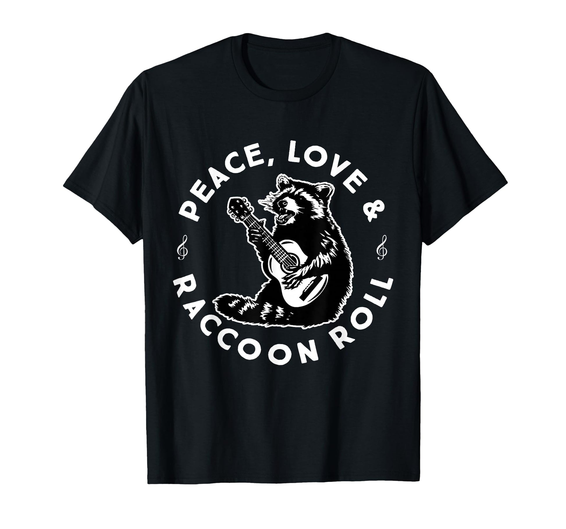 Raccoon Rock And Roll Music Raccoon T-Shirt - Minimalist Print Unisex - T-Shirt, Sweatshirt, Hoodie