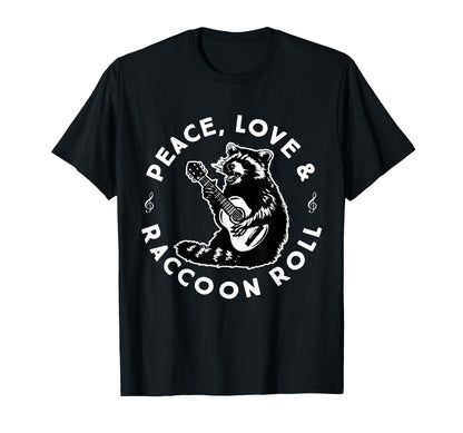Raccoon Rock And Roll Music Raccoon T-Shirt - Minimalist Print Unisex - T-Shirt, Sweatshirt, Hoodie