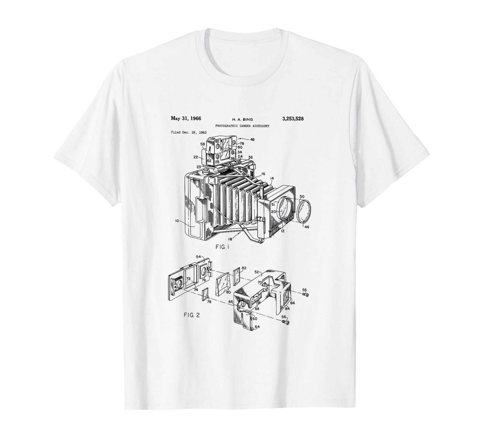 Camera Diagram Patent 1966 T-Shirt - Aesthetic Graphic for Adults - T-Shirt, Sweatshirt, Hoodie