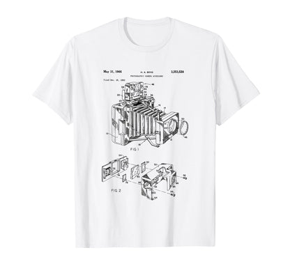 Camera Diagram Patent 1966 T-Shirt - Aesthetic Graphic for Adults - T-Shirt, Sweatshirt, Hoodie