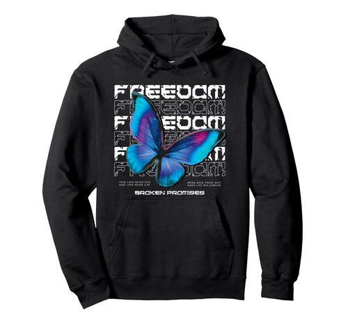 Freedom Butterfly Aesthetic Edgy Hoodie - Streetwear Style for Adults - T-Shirt, Sweatshirt, Hoodie