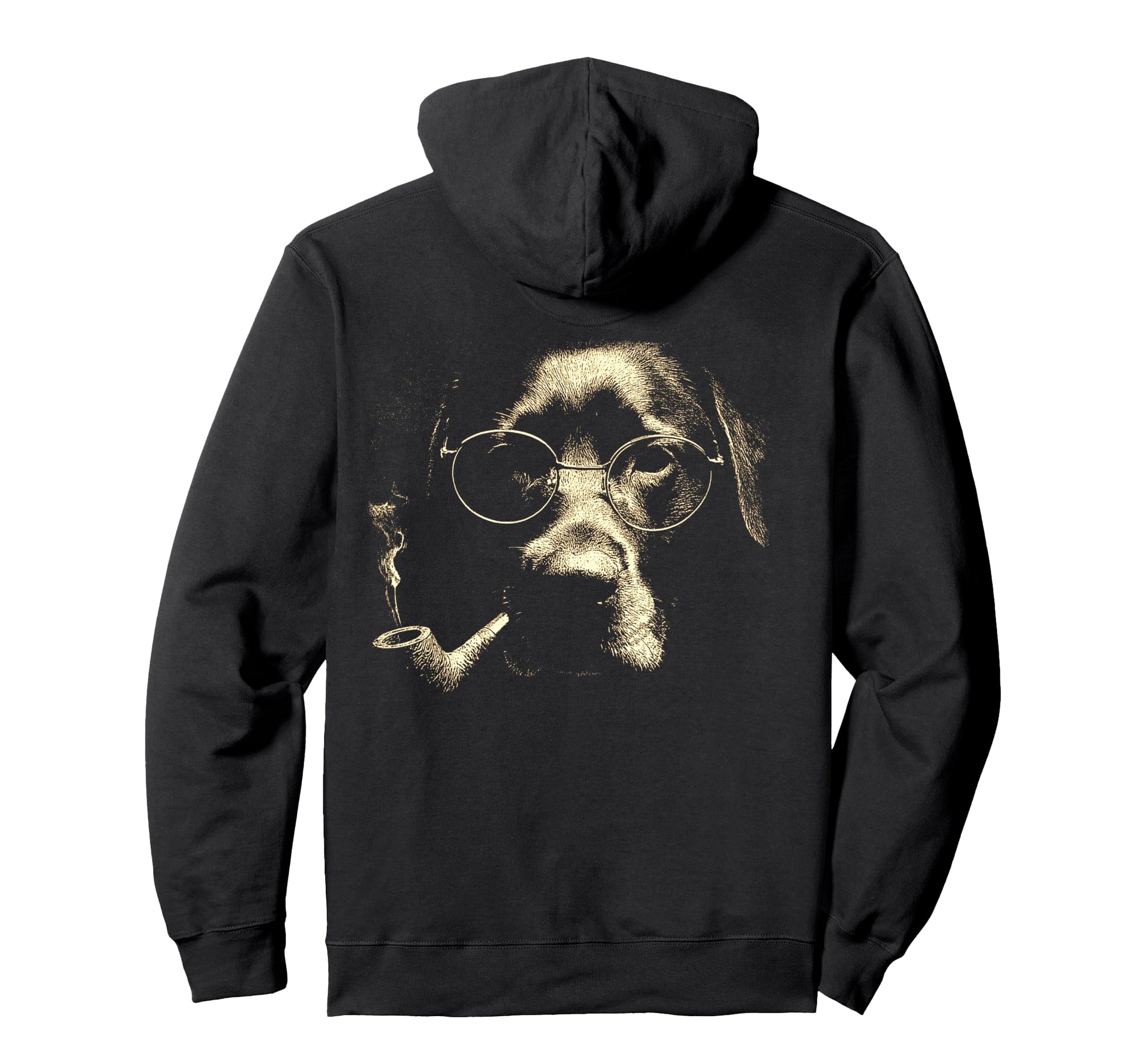 Labrador Retriever Glasses Smoking Pipe Hoodie - Graphic Print Unisex - T-Shirt, Sweatshirt, Hoodie