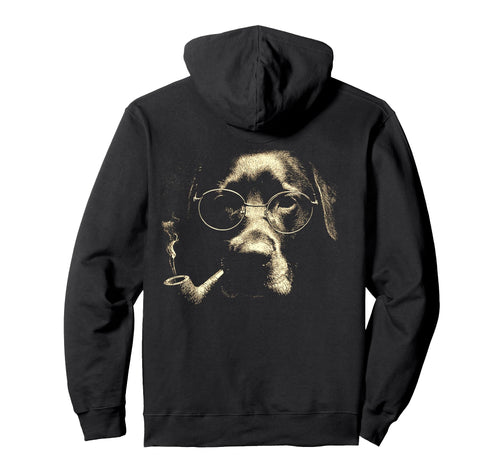 Labrador Retriever Glasses Smoking Pipe Hoodie - Graphic Print Unisex - T-Shirt, Sweatshirt, Hoodie