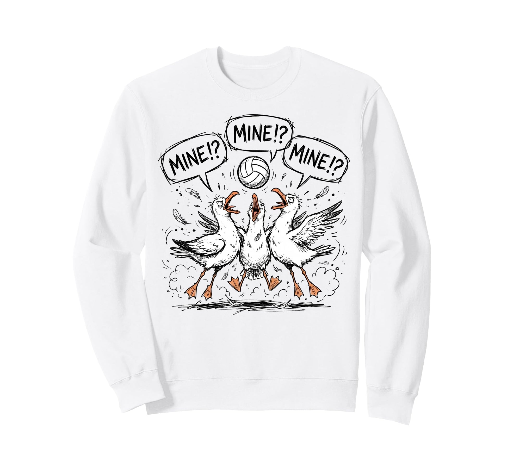 Funny Bird Playing Volleyball Sweatshirt - Casual Everyday Wear Unisex - T-Shirt, Sweatshirt, Hoodie