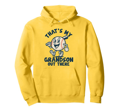 Thats My Grandson Out There Baseball Hoodie - Minimalist Print for Adults - T-Shirt, Sweatshirt, Hoodie