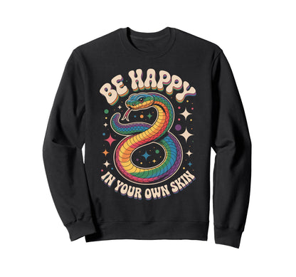 Happy Your Own Skin Groovy Sweatshirt - Custom Art Print for Adults - T-Shirt, Sweatshirt, Hoodie