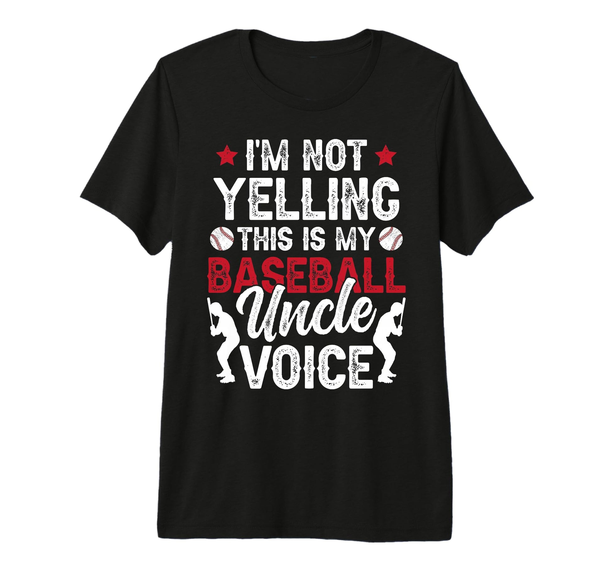 Mens My Baseball Uncle Voice Uncle T-Shirt - Graphic Print for Adults - T-Shirt, Sweatshirt, Hoodie