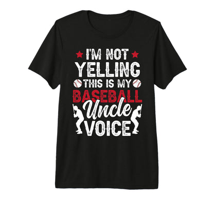 Mens My Baseball Uncle Voice Uncle T-Shirt - Graphic Print for Adults - T-Shirt, Sweatshirt, Hoodie