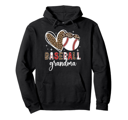 Baseball Grandma Leopard Baseball Hoodie - Fun Novelty Design Unisex - T-Shirt, Sweatshirt, Hoodie