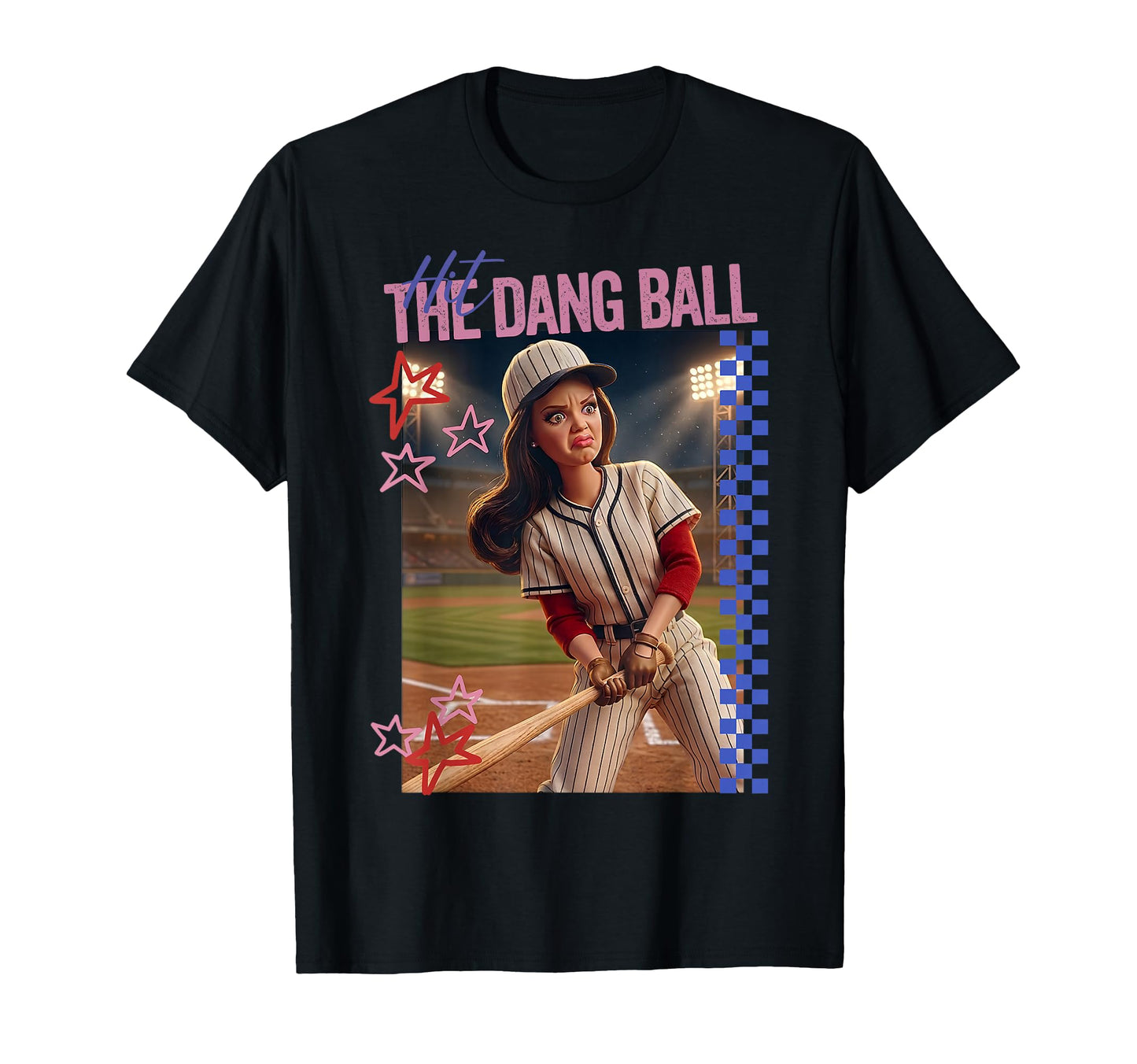 Hit Dang Ball Baseball Doll Funny Ballfield T-Shirt - Trendy Graphic Unisex - T-Shirt, Sweatshirt, Hoodie