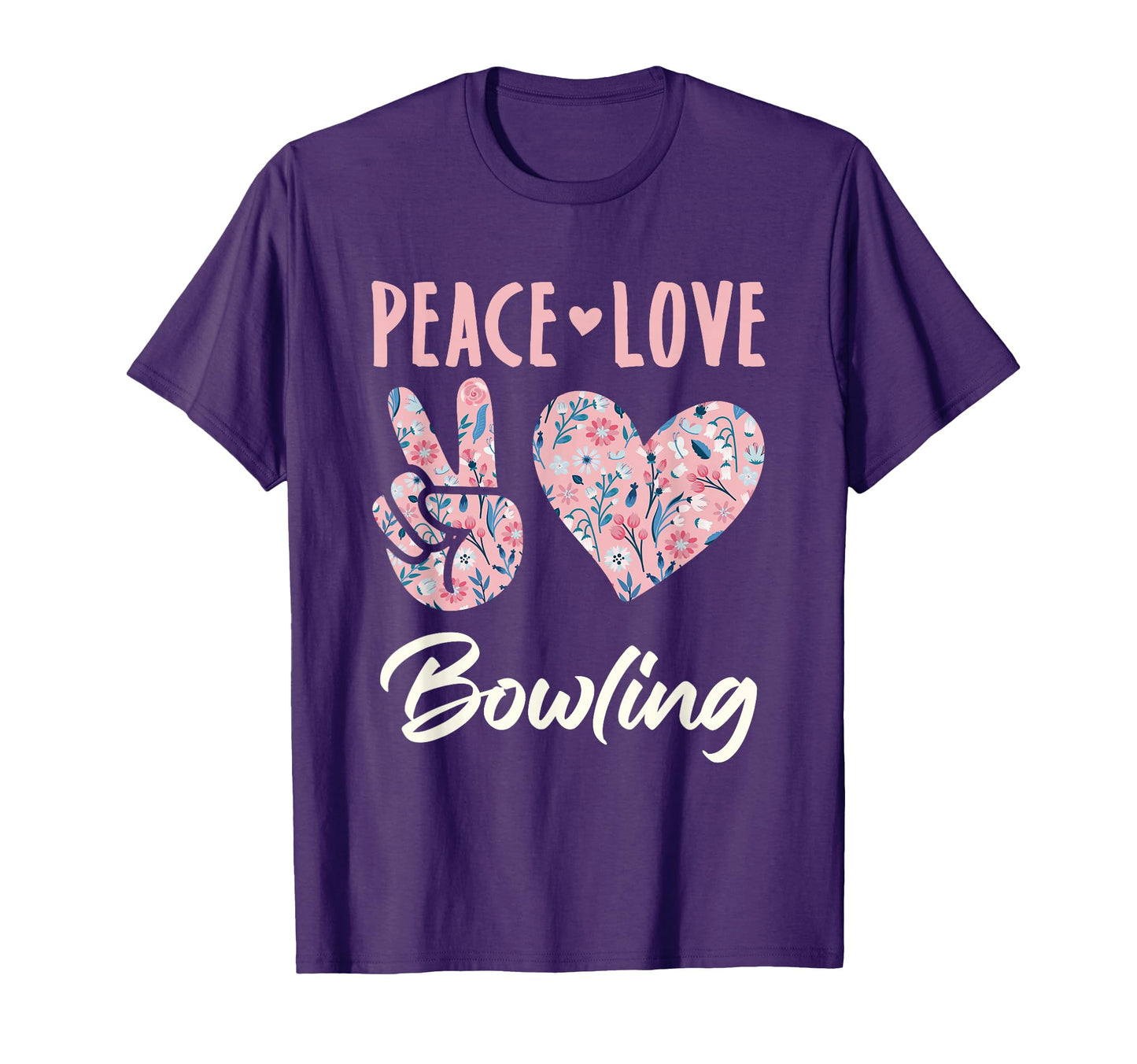 Peace Love Bowling Bowler Gifts And Hoodie - Minimalist Print Unisex - T-Shirt, Sweatshirt, Hoodie