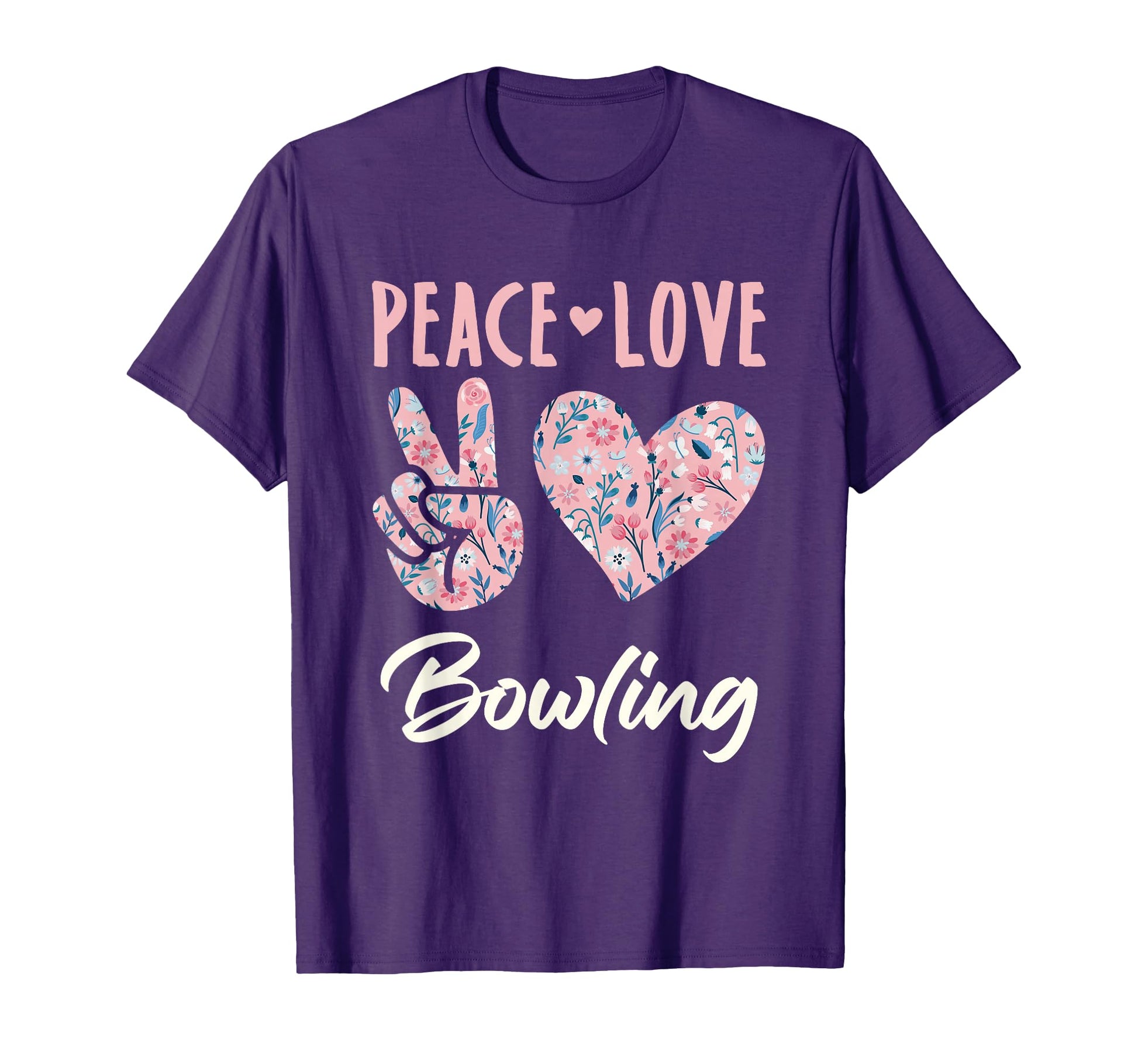Peace Love Bowling Bowler Gifts And Hoodie - Minimalist Print Unisex - T-Shirt, Sweatshirt, Hoodie