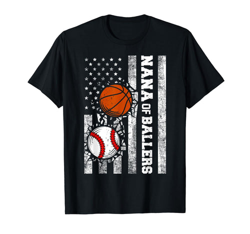 Nana Ballers Funny Usa Flag Baseball T-Shirt - Graphic Print Unisex - T-Shirt, Sweatshirt, Hoodie