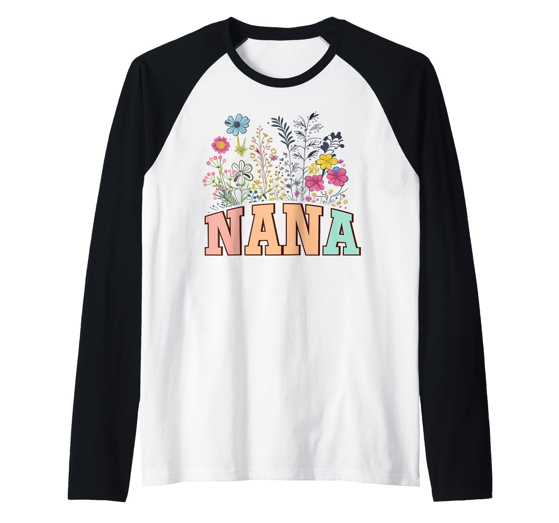 Nana Flowers Floral Grandma Grandmother Gift Hoodie - Unique Graphic Unisex - T-Shirt, Sweatshirt, Hoodie