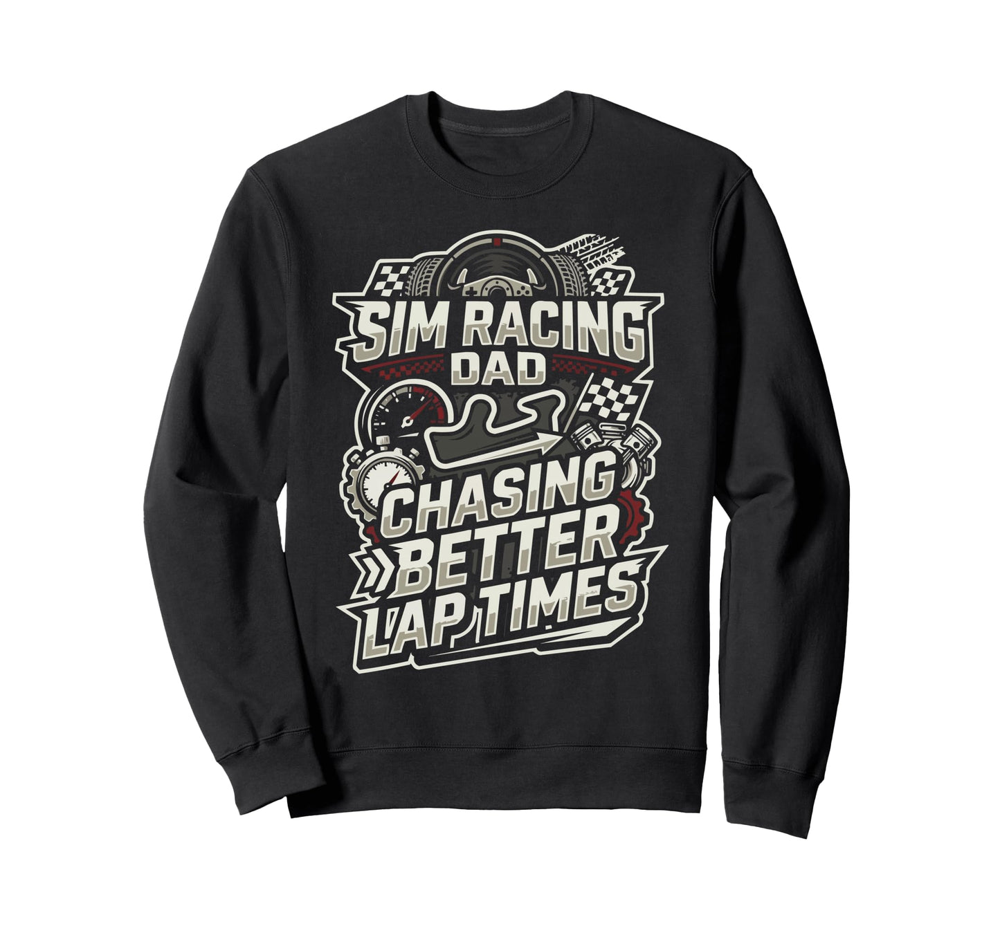 Sim Racing Dad Virtual Racing Game Sweatshirt - Minimalist Print Men Women - T-Shirt, Sweatshirt, Hoodie