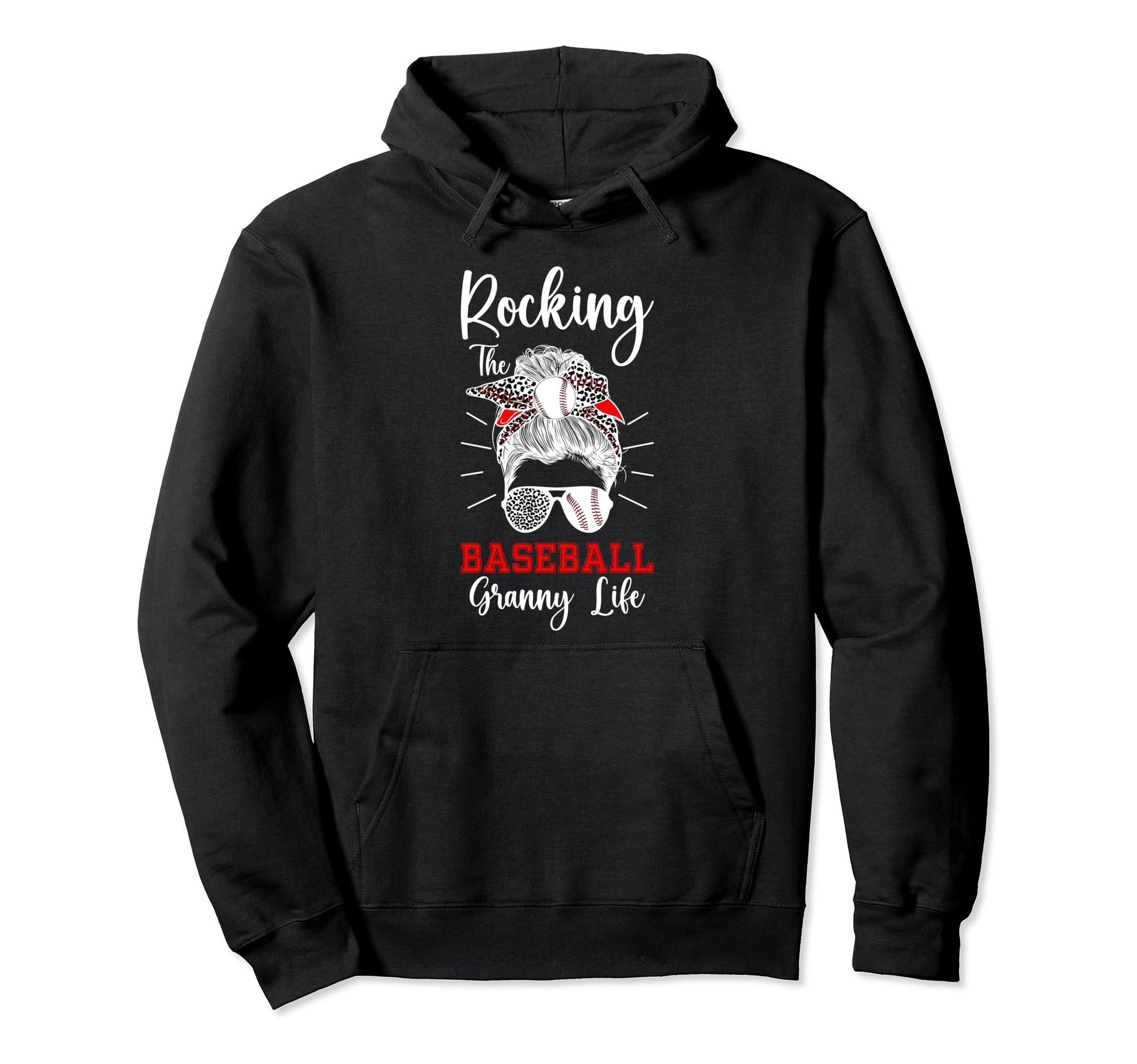Rocking Baseball Granny Life Granny Hoodie - Unique Graphic Unisex - T-Shirt, Sweatshirt, Hoodie