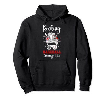 Rocking Baseball Granny Life Granny Hoodie - Unique Graphic Unisex - T-Shirt, Sweatshirt, Hoodie