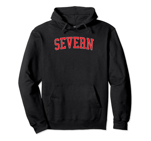 Severn Md Varsity Red Text Hoodie - Aesthetic Graphic for Adults - T-Shirt, Sweatshirt, Hoodie