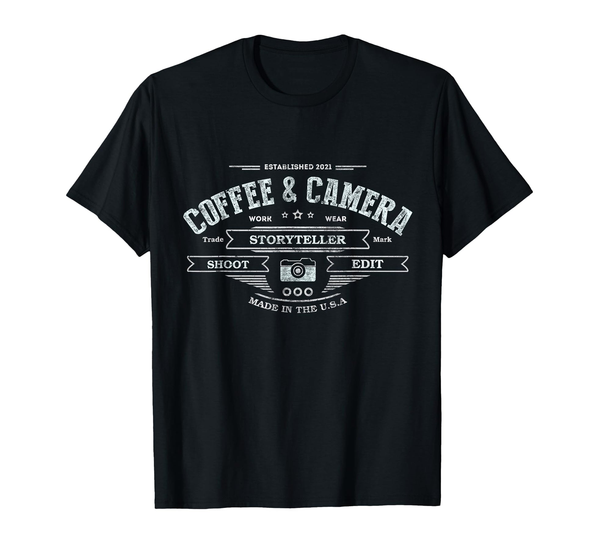 All I Need Is Coffee And My Camera T-Shirt - Custom Art Print Men Women - T-Shirt, Sweatshirt, Hoodie