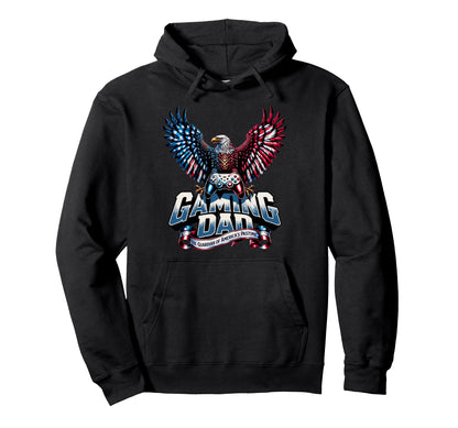 Gaming Dad Patriotic Usa Hoodie - Graphic Print Men Women - T-Shirt, Sweatshirt, Hoodie