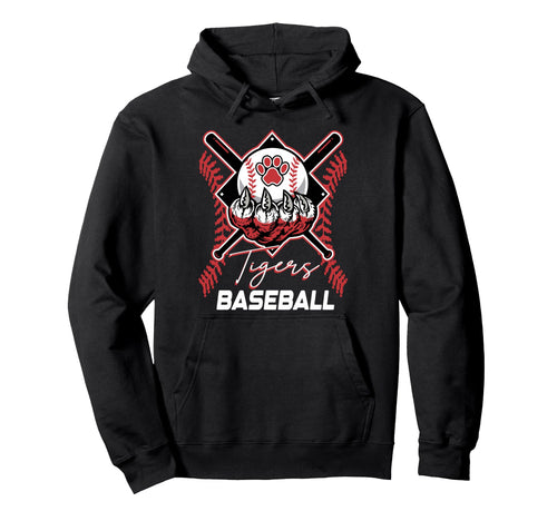 Tigers Baseball Mom Game Day Paw Red Hoodie - Custom Art Print Unisex - T-Shirt, Sweatshirt, Hoodie