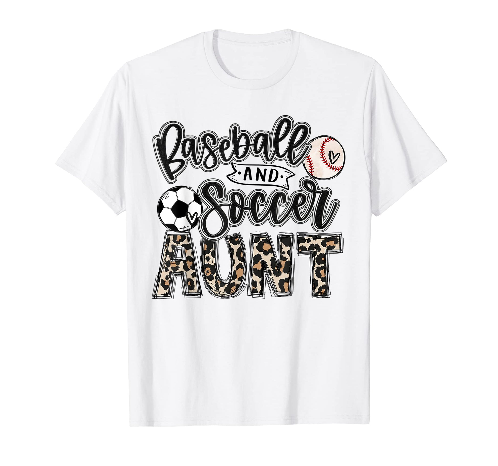 Baseball And Soccer Aunt Both Nephew T-Shirt - Graphic Print for Adults - T-Shirt, Sweatshirt, Hoodie