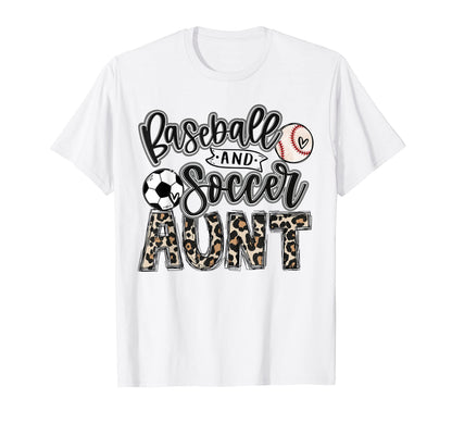 Baseball And Soccer Aunt Both Nephew T-Shirt - Graphic Print for Adults - T-Shirt, Sweatshirt, Hoodie