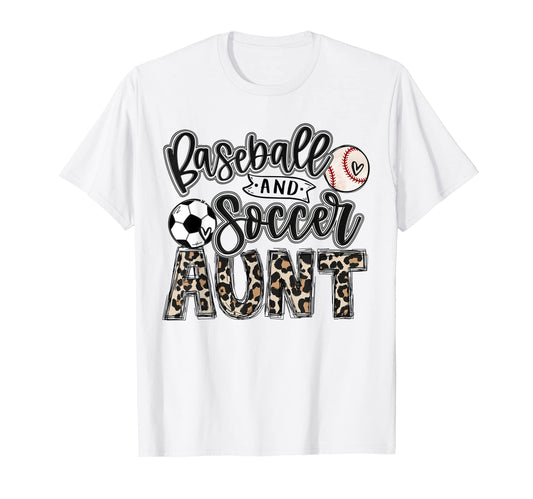 Baseball And Soccer Aunt Both Nephew T-Shirt - Graphic Print for Adults - T-Shirt, Sweatshirt, Hoodie