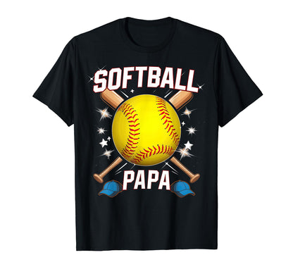 Mens Softball Dad Lover Papa Baseball T-Shirt - Novelty Apparel for Adults - T-Shirt, Sweatshirt, Hoodie
