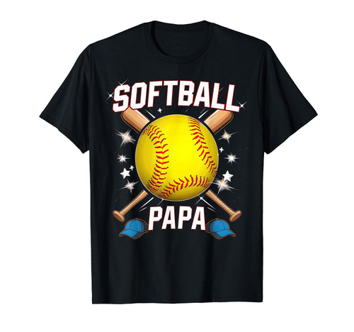 Mens Softball Dad Lover Papa Baseball T-Shirt - Novelty Apparel for Adults - T-Shirt, Sweatshirt, Hoodie