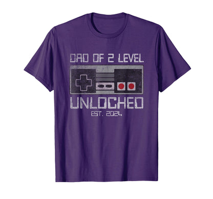 Daddy Again Leveled Up To Dad 2 Two T-Shirt - Unique Graphic for Adults - T-Shirt, Sweatshirt, Hoodie