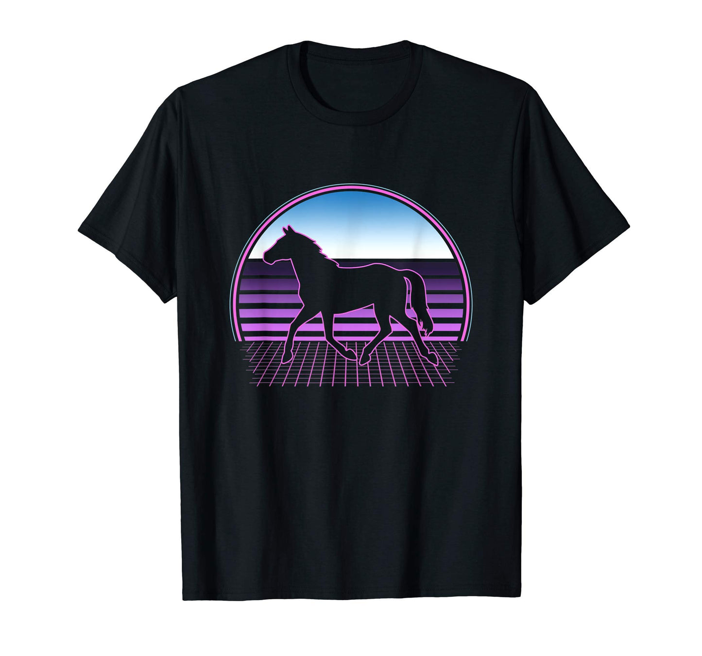 Horse Riding 80S Vaporwave Aesthetic Horse T-Shirt - Unique Graphic Unisex - T-Shirt, Sweatshirt, Hoodie