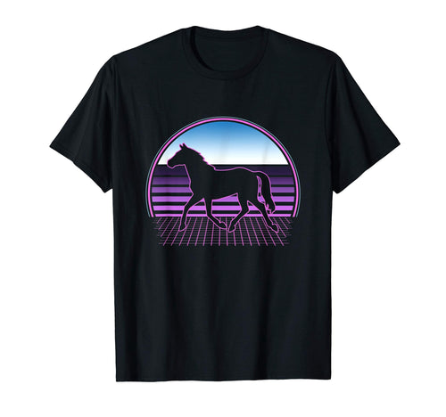 Horse Riding 80S Vaporwave Aesthetic Horse T-Shirt - Unique Graphic Unisex - T-Shirt, Sweatshirt, Hoodie