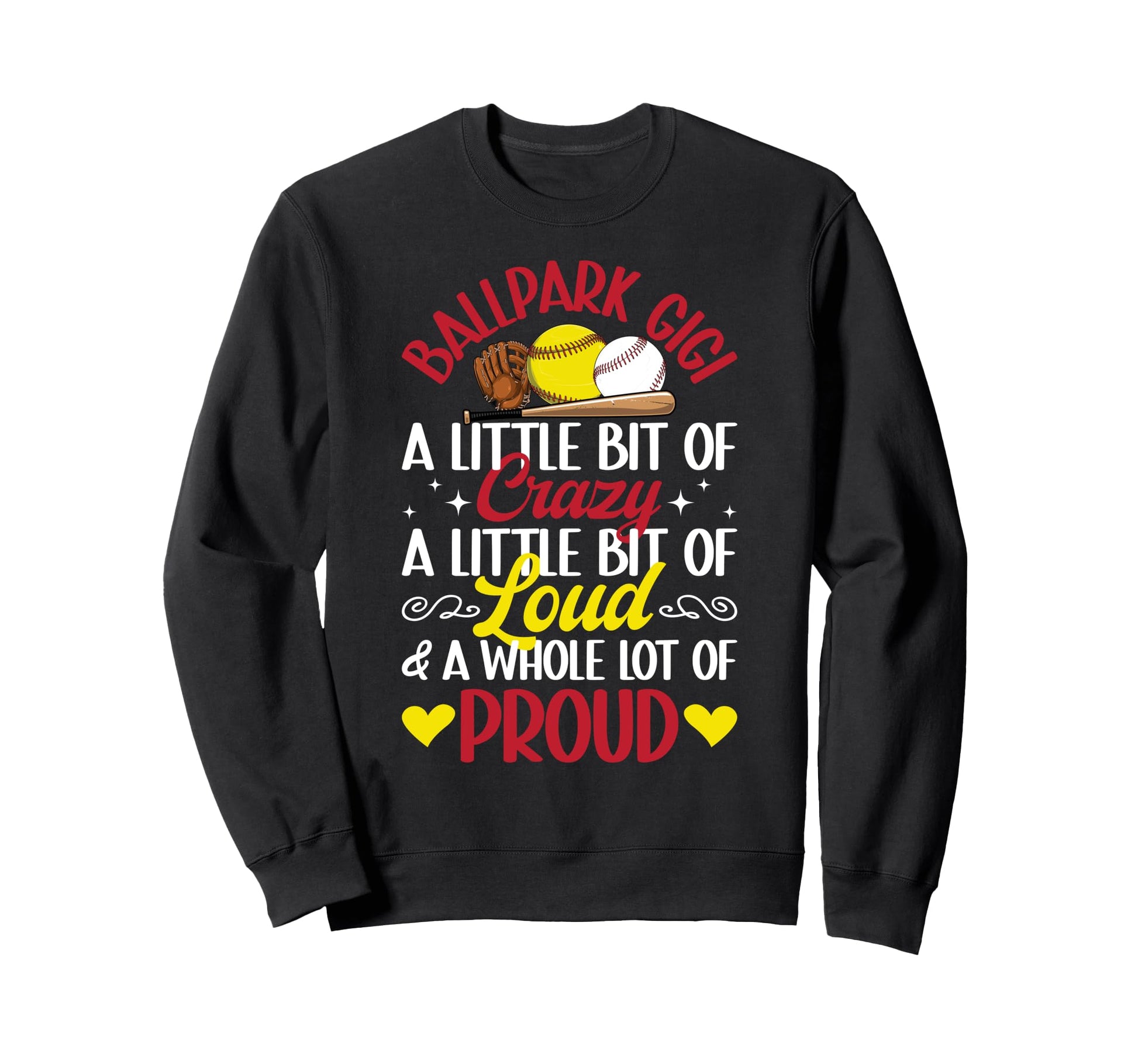 Ballpark Gigi Definition Baseball Sweatshirt - Custom Art Print for Adults - T-Shirt, Sweatshirt, Hoodie