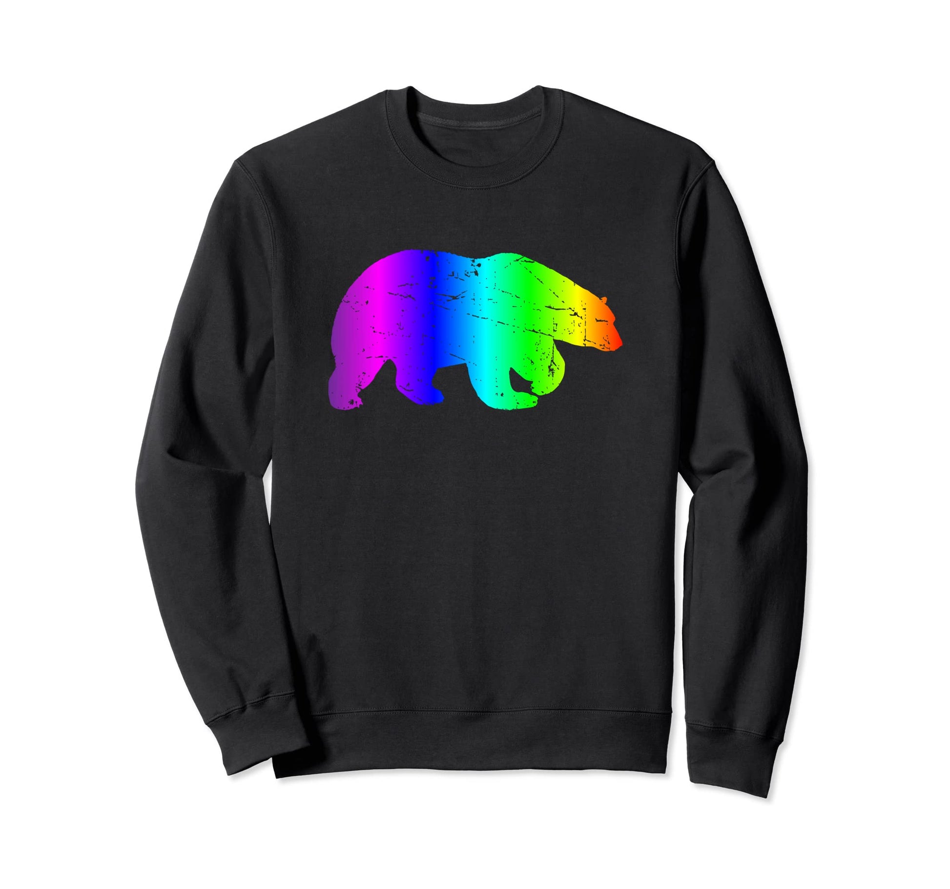 Rainbow Bear Silhouette Art Sweatshirt - Trendy Graphic Men Women - T-Shirt, Sweatshirt, Hoodie
