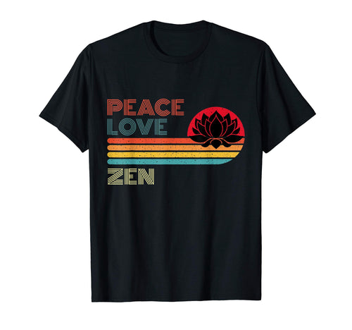 Peace Love Zen Striped Sunset Yoga T-Shirt - Aesthetic Graphic Men Women - T-Shirt, Sweatshirt, Hoodie
