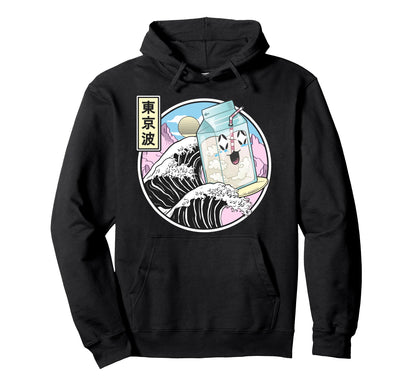 Surfing Milk Carton Kanagawa Wave Hoodie - Unique Graphic Men Women - T-Shirt, Sweatshirt, Hoodie