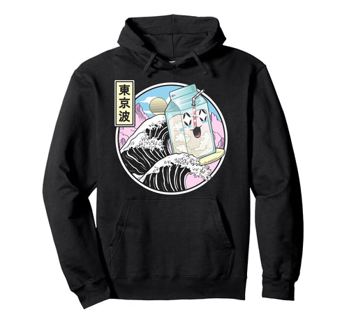 Surfing Milk Carton Kanagawa Wave Hoodie - Unique Graphic Men Women - T-Shirt, Sweatshirt, Hoodie