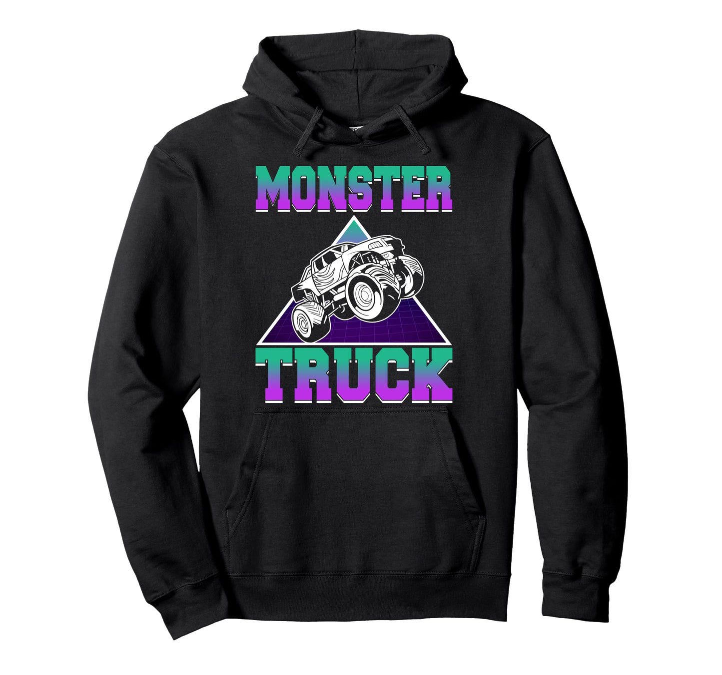 Vaporwave Aesthetic Monster Truck Hoodie - Fun Novelty Design Men Women - T-Shirt, Sweatshirt, Hoodie