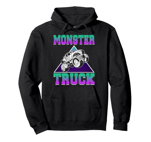 Vaporwave Aesthetic Monster Truck Hoodie - Fun Novelty Design Men Women - T-Shirt, Sweatshirt, Hoodie