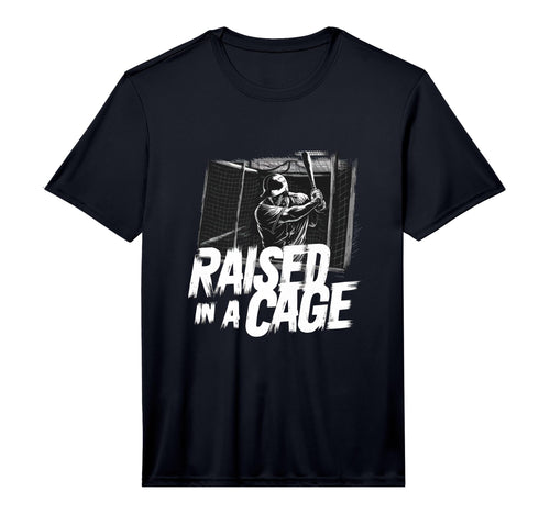Raised Cage Baseball Player Funny T-Shirt - Graphic Print Men Women - T-Shirt, Sweatshirt, Hoodie