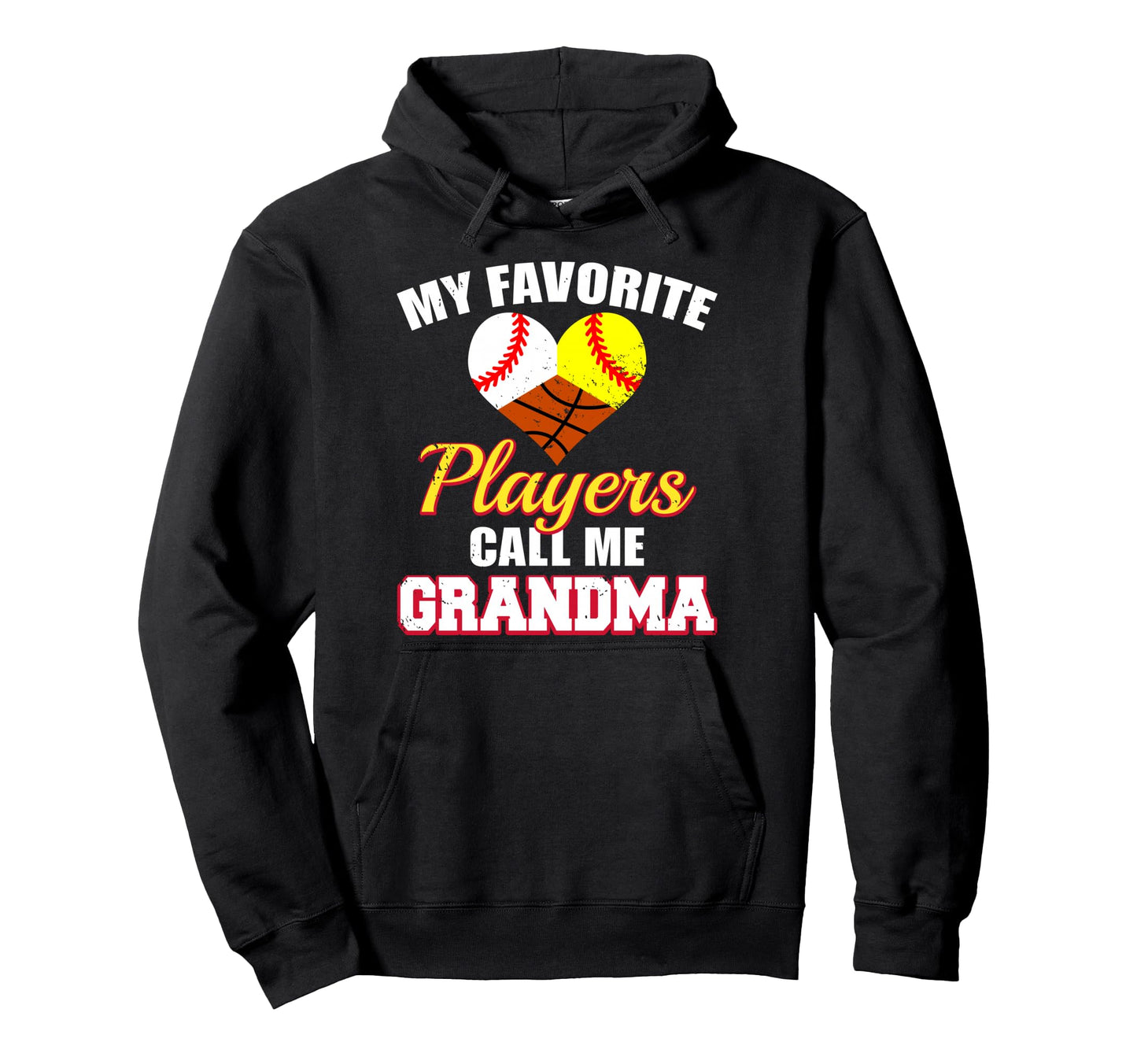 My Favorite Players Grandma Baseball Hoodie - Aesthetic Graphic for Adults - T-Shirt, Sweatshirt, Hoodie