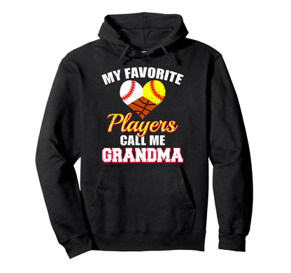 My Favorite Players Grandma Baseball Hoodie - Aesthetic Graphic for Adults - T-Shirt, Sweatshirt, Hoodie
