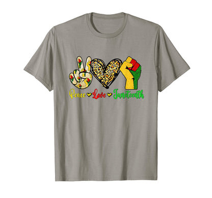 Peace Love Juneteenth T-Shirt - Fun Novelty Design Men Women - T-Shirt, Sweatshirt, Hoodie