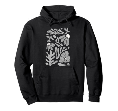Boho Bloom Vibe Boho Art Flower Hoodie - Minimalist Print Men Women - T-Shirt, Sweatshirt, Hoodie