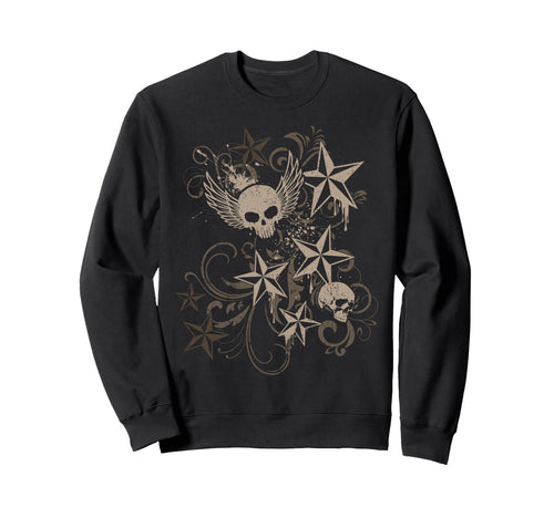 Y2K Grunge 2000S Skull Star Emo Sweatshirt - Fun Novelty Design Men Women - T-Shirt, Sweatshirt, Hoodie