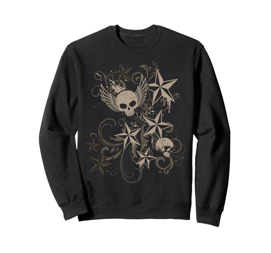 Y2K Grunge 2000S Skull Star Emo Sweatshirt - Fun Novelty Design Men Women - T-Shirt, Sweatshirt, Hoodie
