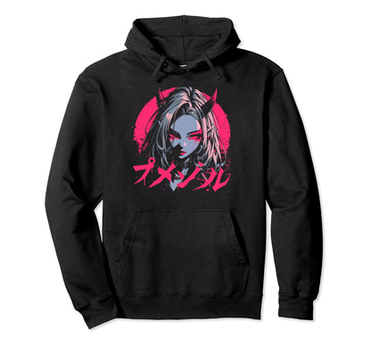 Goth Grunge Demon Anime Waifu Horror Hoodie - Trendy Graphic for Adults - T-Shirt, Sweatshirt, Hoodie