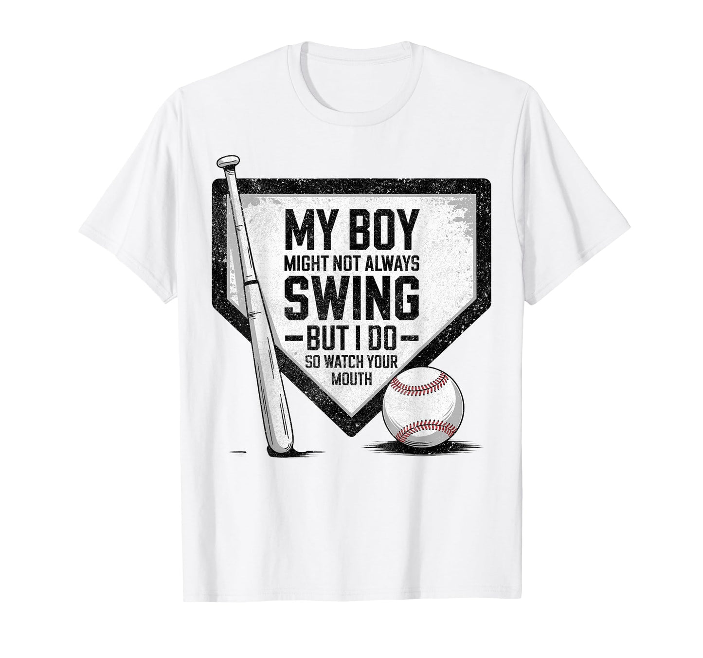 My Might Not Always Swing Baseball Mom T-Shirt - Graphic Print Men Women - T-Shirt, Sweatshirt, Hoodie