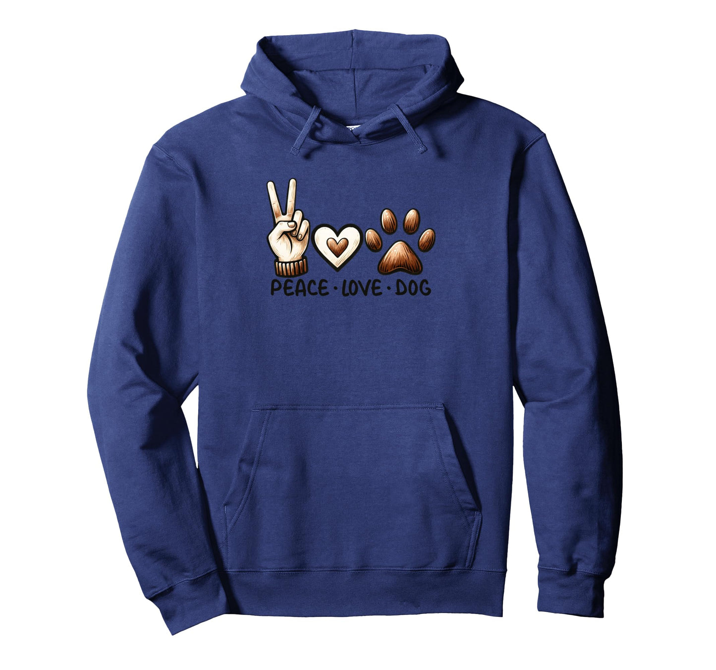 Peace Love Dog Canine Harmony Hoodie - Custom Art Print for Adults - T-Shirt, Sweatshirt, Hoodie
